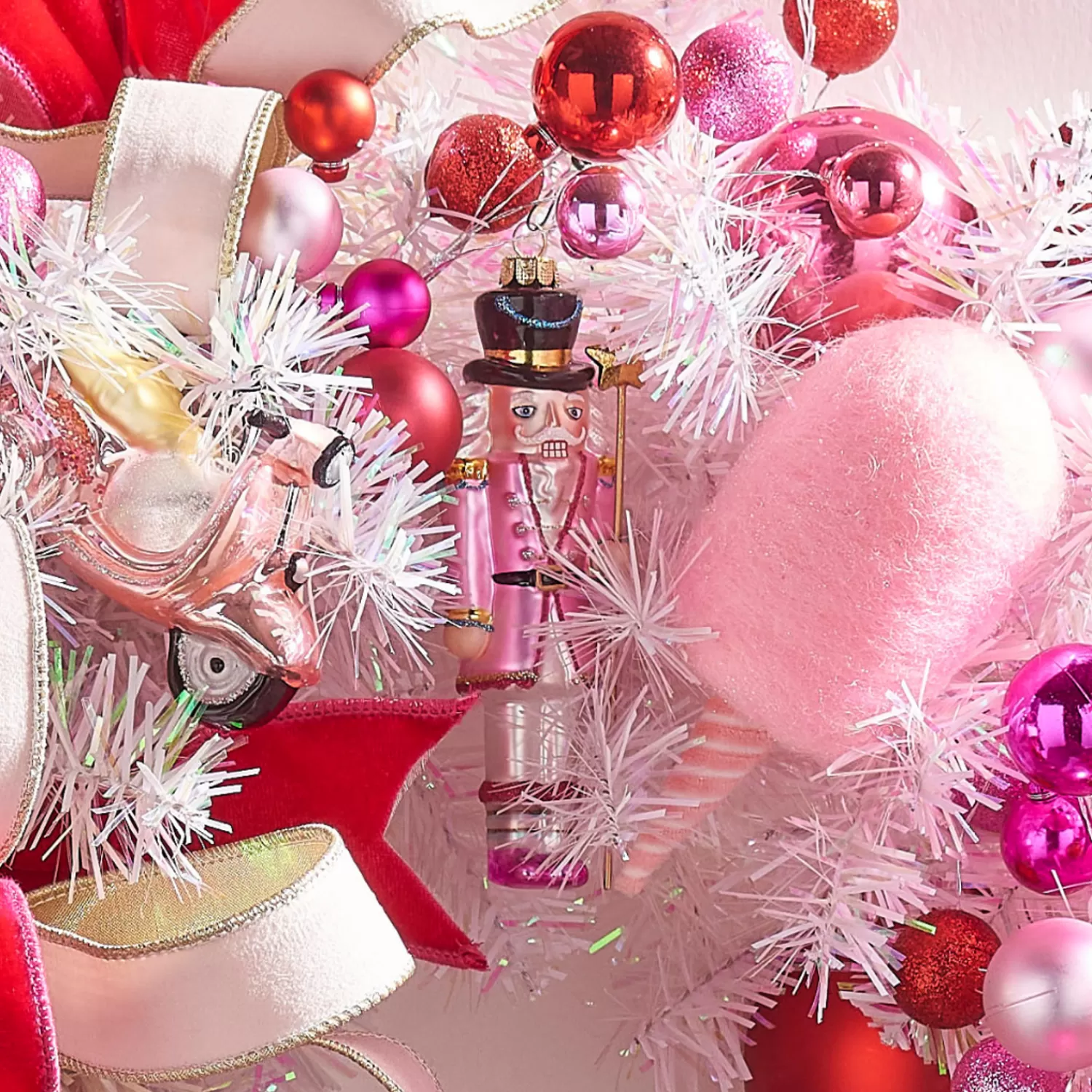 The Jolly Christmas Shop A Blushing Holiday | Pink Christmas Decorations | Raz 6" Blushing Pink Nutcracker Glass Christmas Ornament 4452879