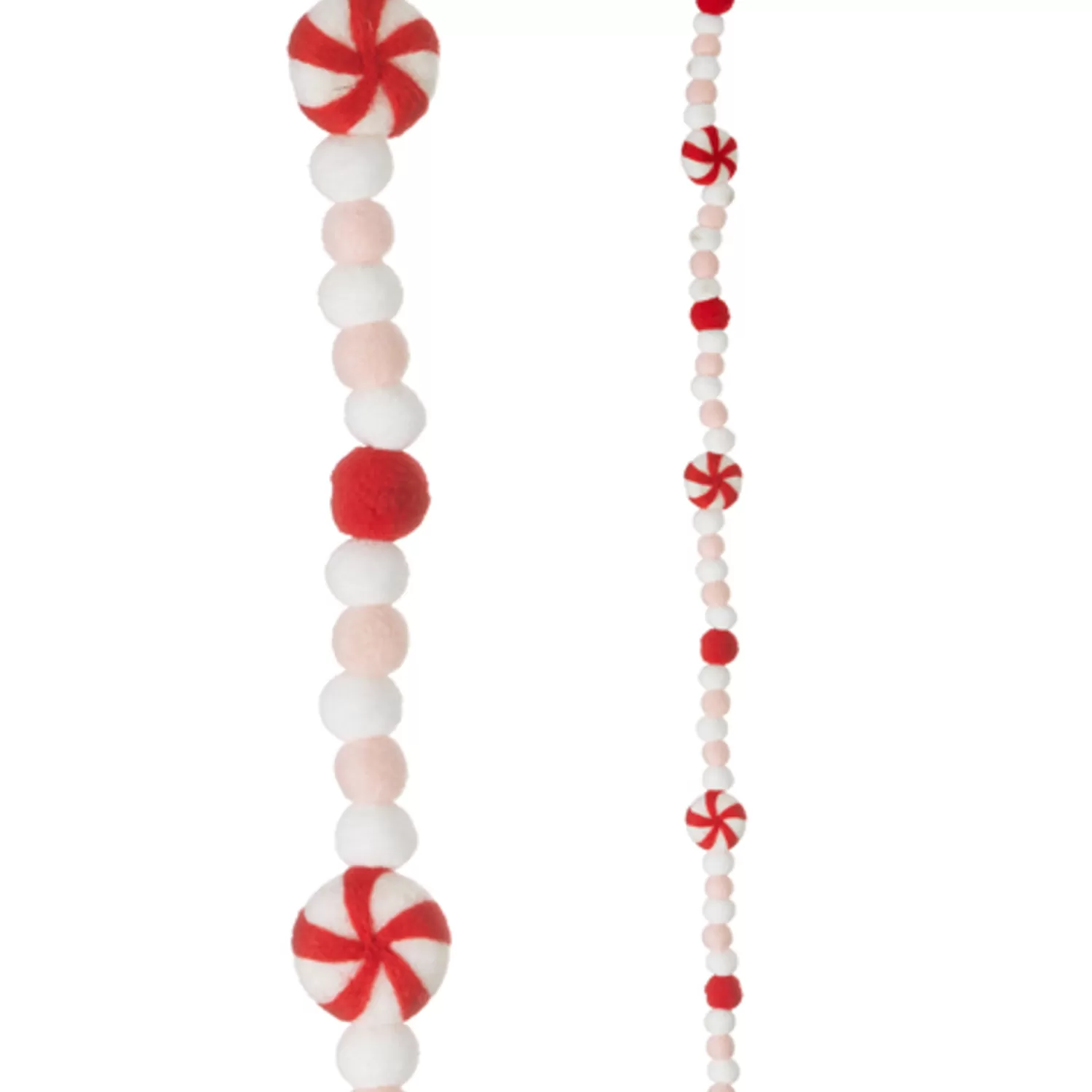 The Jolly Christmas Shop Jingle And Cocoa | Pink Christmas Decorations | Raz 6' Felt Peppermint Pink, White And Red Christmas Tree Garland G4316077