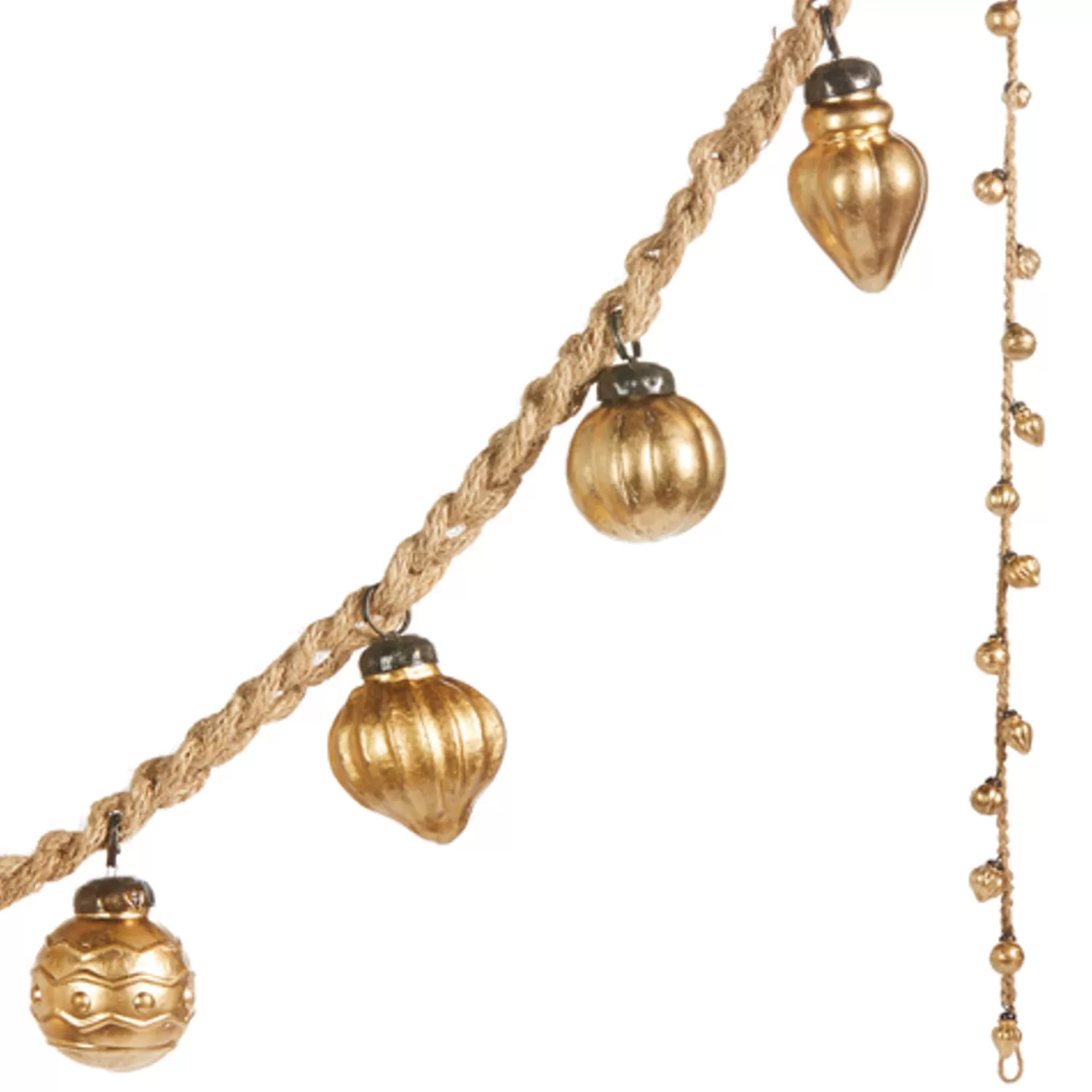 The Jolly Christmas Shop All Is Calm | Farmhouse | Raz 6' Gold Ornament Rope Christmas Tree Garland G4300720