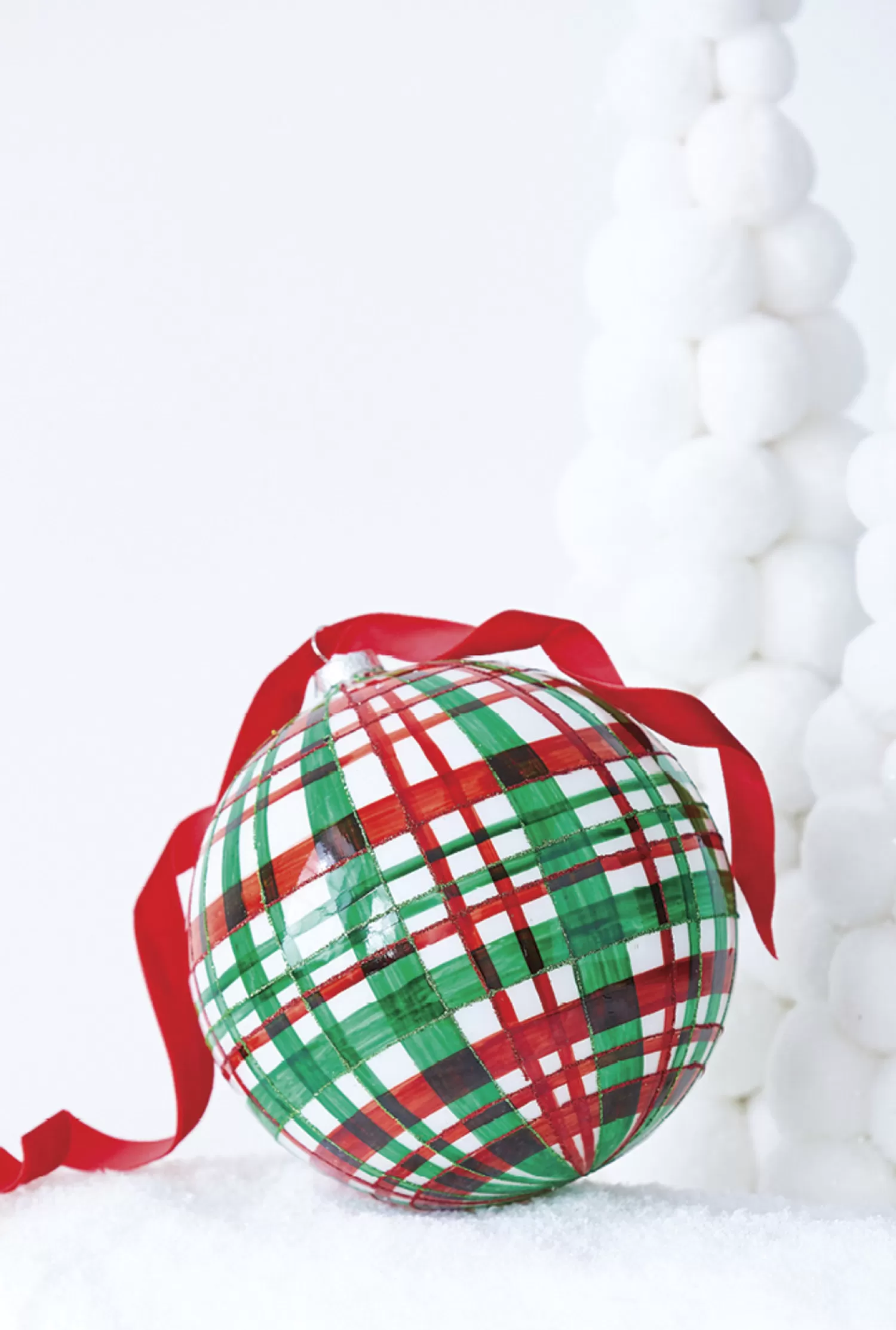 The Jolly Christmas Shop Dashing Through The Snow | Christmas Traditions | Raz 6" Large Green And Red Plaid Ball Glass Christmas Ornament 4224539