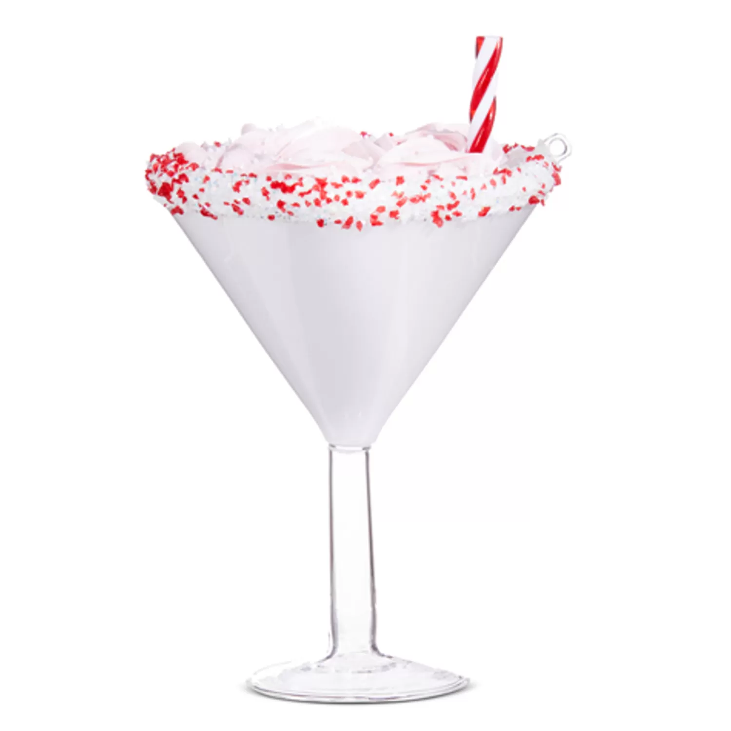 The Jolly Christmas Shop Jingle And Cocoa | Gingerbread Lane | Raz 6" Pink Peppermint Martini Glass Christmas Ornament 4352861