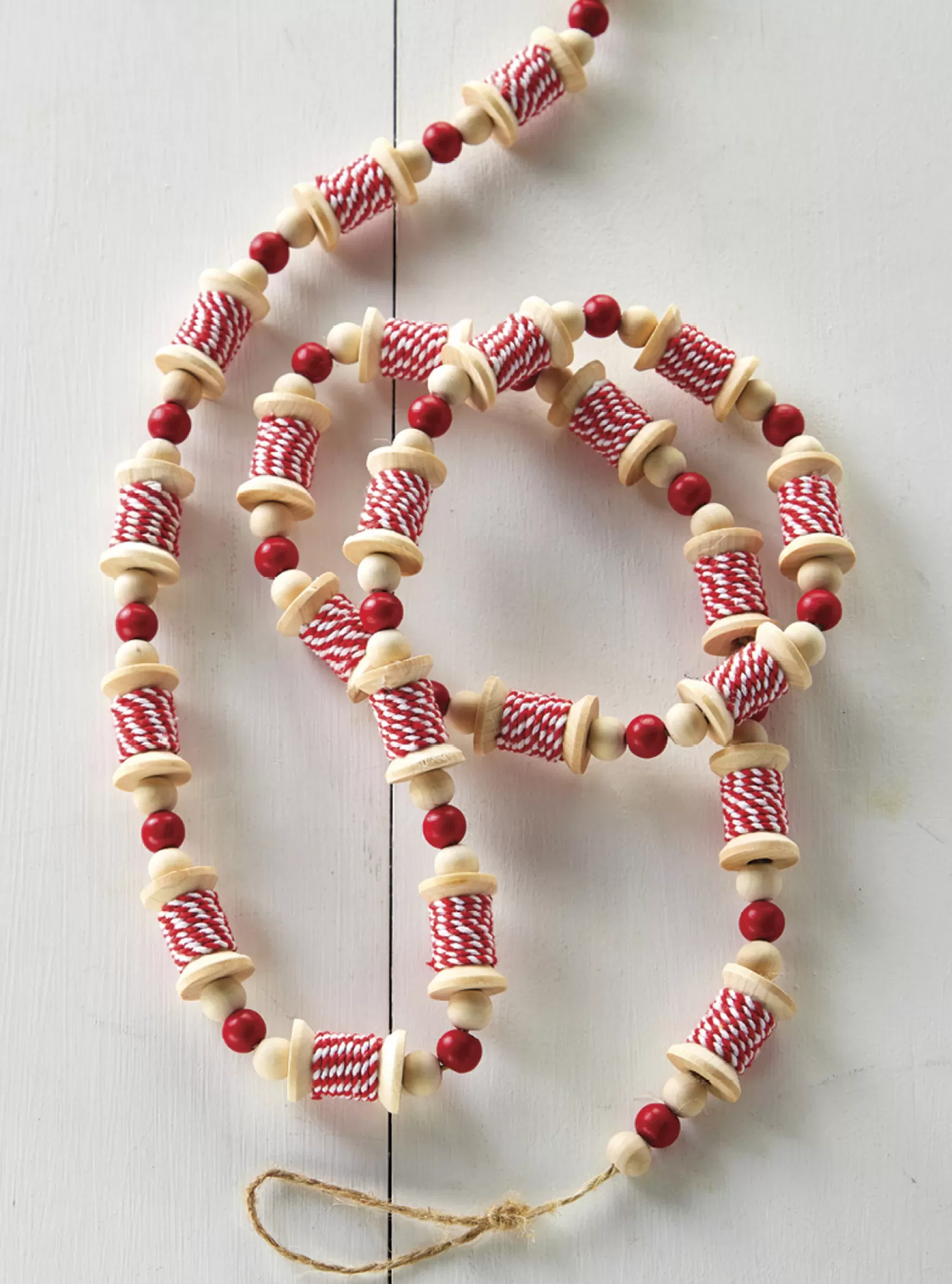 The Jolly Christmas Shop Heartfelt Holiday | Christmas Tree Garland | Raz 6' Red And White Spool Christmas Tree Garland G4116367