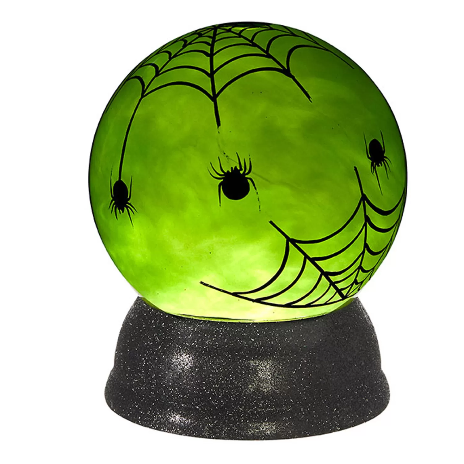 The Jolly Christmas Shop Halloween Indoor Decorations | Raz 6" Spider Web Lighted Globe Halloween Decoration 4019116