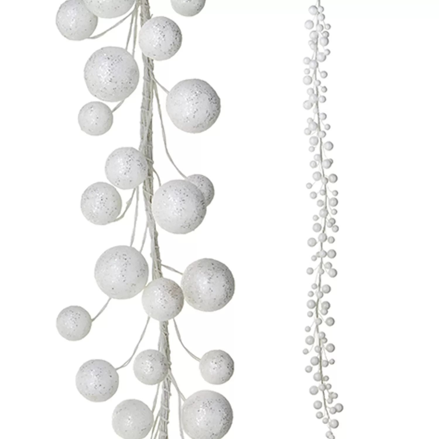 The Jolly Christmas Shop Dashing Through The Snow | Snowflake Soiree | Raz 6' White Glittered Ball Ornament Christmas Garland G4202448