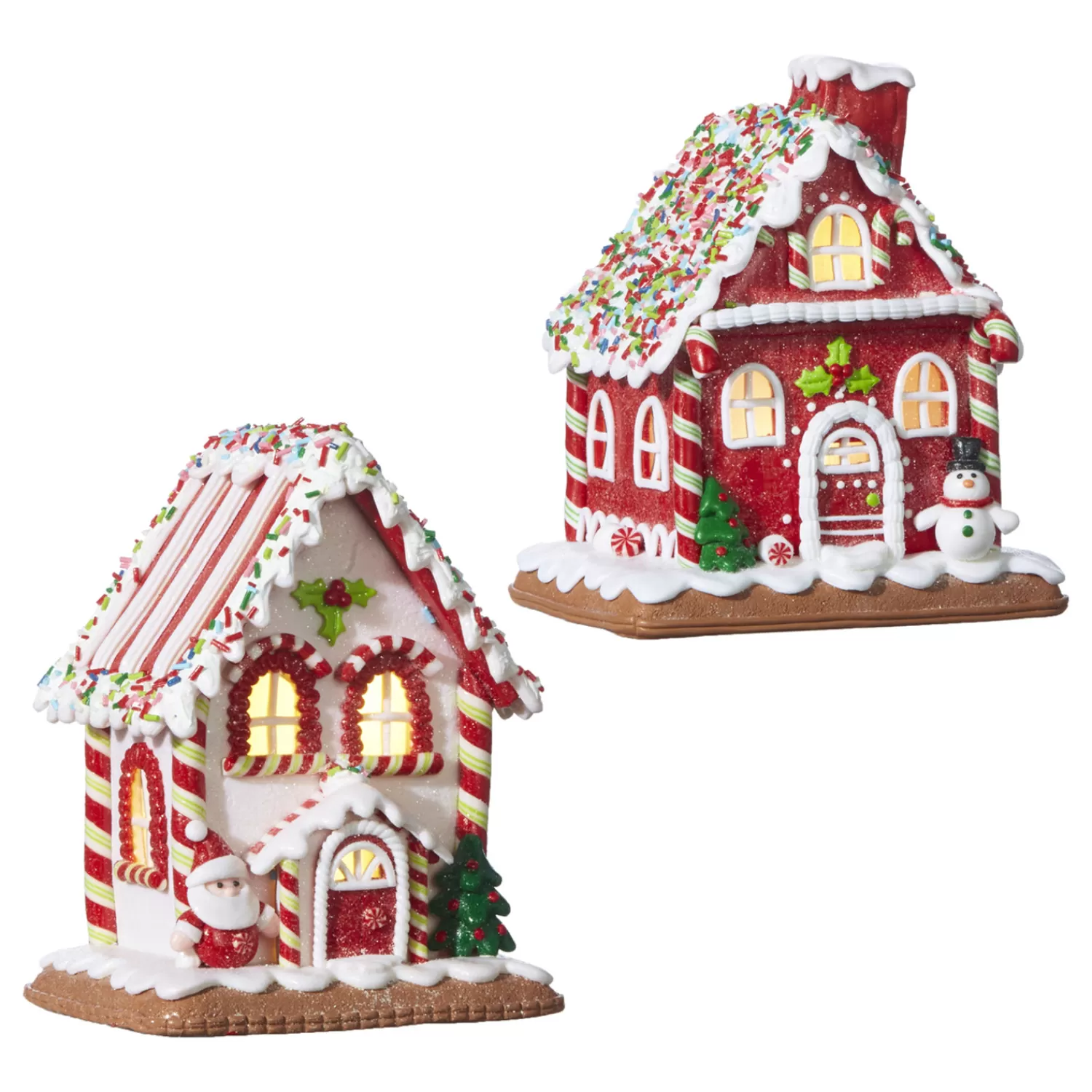 The Jolly Christmas Shop Jingle And Cocoa | Gingerbread | Raz 7.25" Battery Operated LED Lighted Claydough Gingerbread House Christmas Figure 4016097