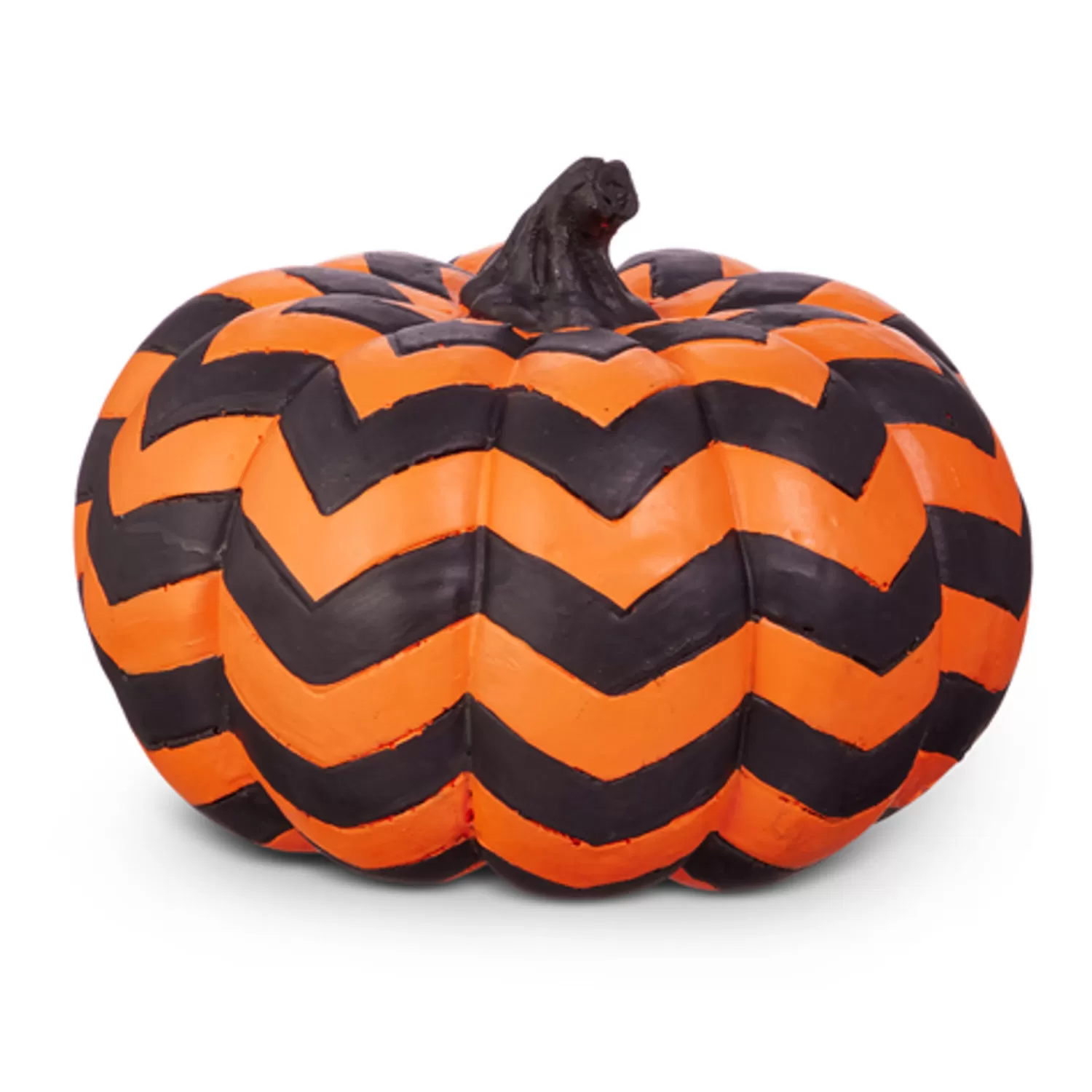 The Jolly Christmas Shop Halloween Indoor Decorations | Raz 7.5" Checkered Or Chevron Orange Or Black And White Pumpkin Halloween Decoration