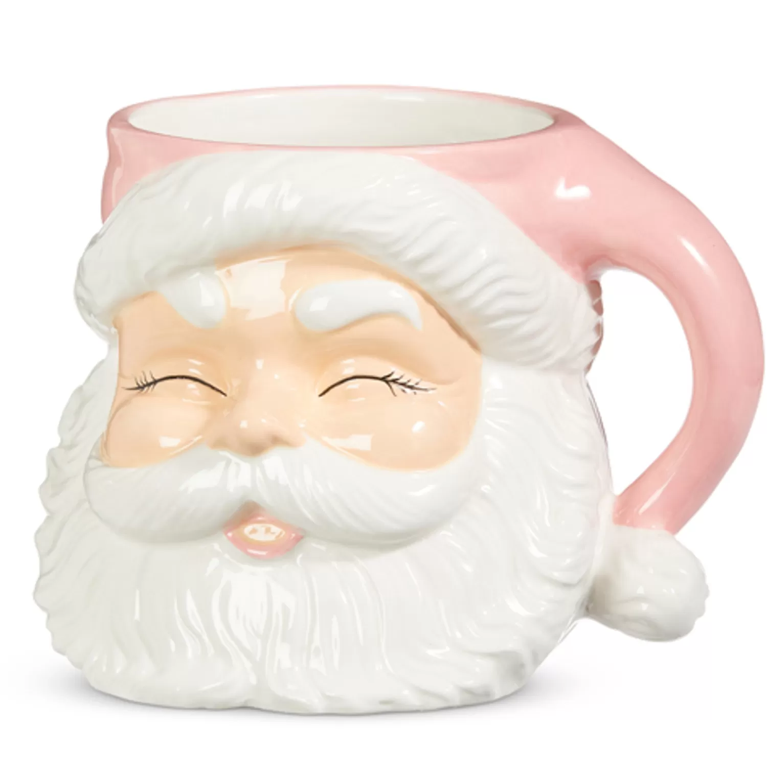 The Jolly Christmas Shop Jingle And Cocoa | Santa Christmas Decorations | Raz 7.5" Or 8" Large Pink Santa Christmas Container Mug