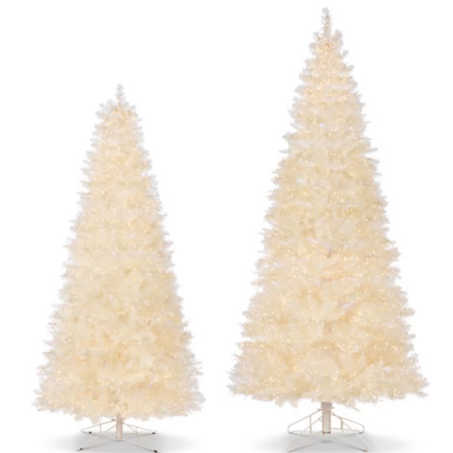 The Jolly Christmas Shop A Blushing Holiday | 9' Christmas Tree | Raz 7.5' Or 9' O Tannenbaum Crystal Iridescent White Pine Christmas Tree With Cluster LED Lights