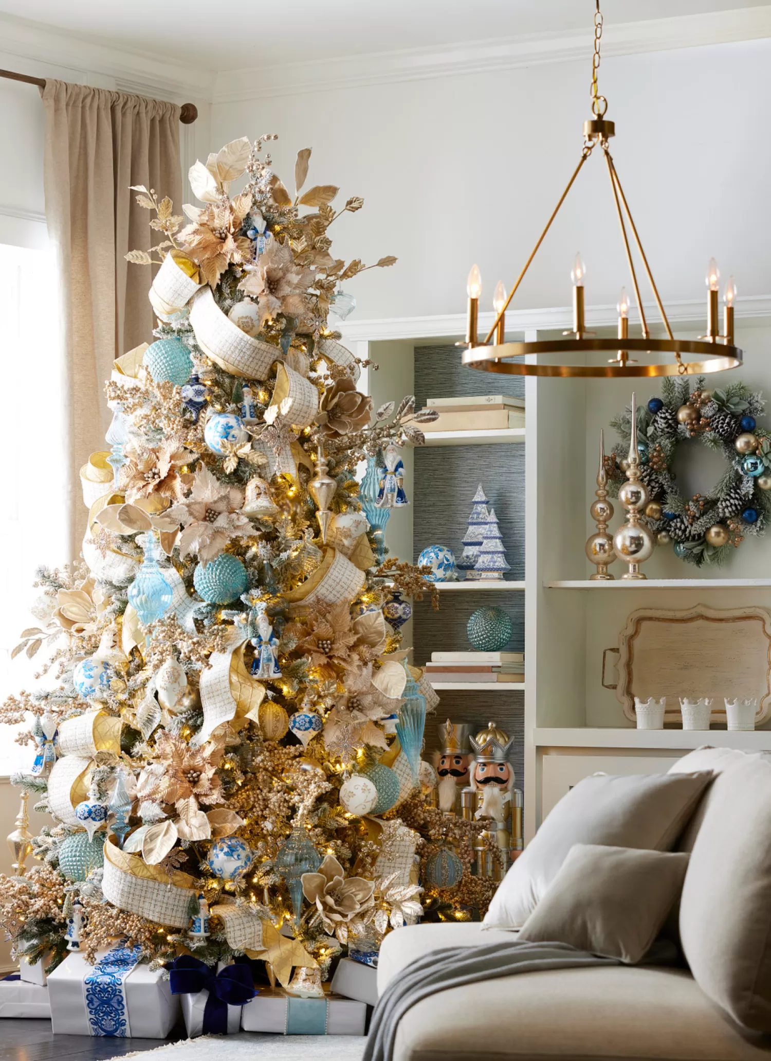 The Jolly Christmas Shop Celebrate The Season | Snow Christmas Decorations | Raz 7.5' Snake Light Flocked Silverado Fir Christmas Tree T4152003