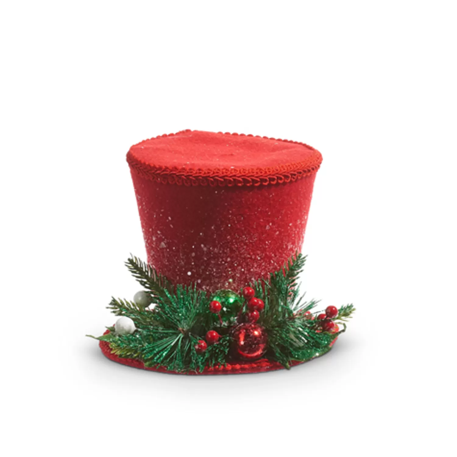 The Jolly Christmas Shop Tinsel Town | Vintage Decorations | Raz 7", 10.5", Or 12" Red Top Hat Christmas Decoration
