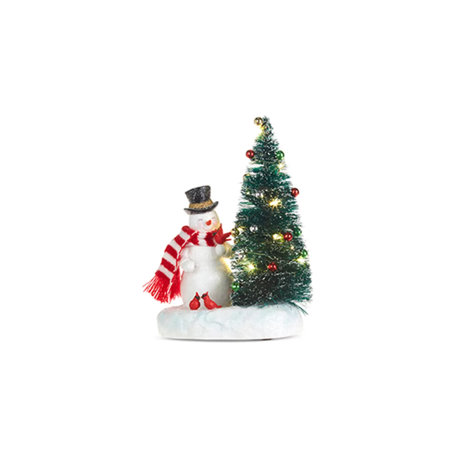 The Jolly Christmas Shop Vintage Reincarnated | Vintage Farm House | Raz 7" Lighted Tree With Vintage Holiday Friends Christmas Decoration 4319125