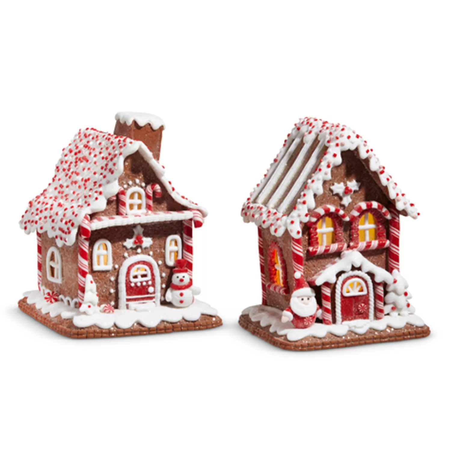 The Jolly Christmas Shop Jingle And Cocoa | Gingerbread | Raz 7" Red And White Peppermint Gingerbread House Christmas Decoration 4416280