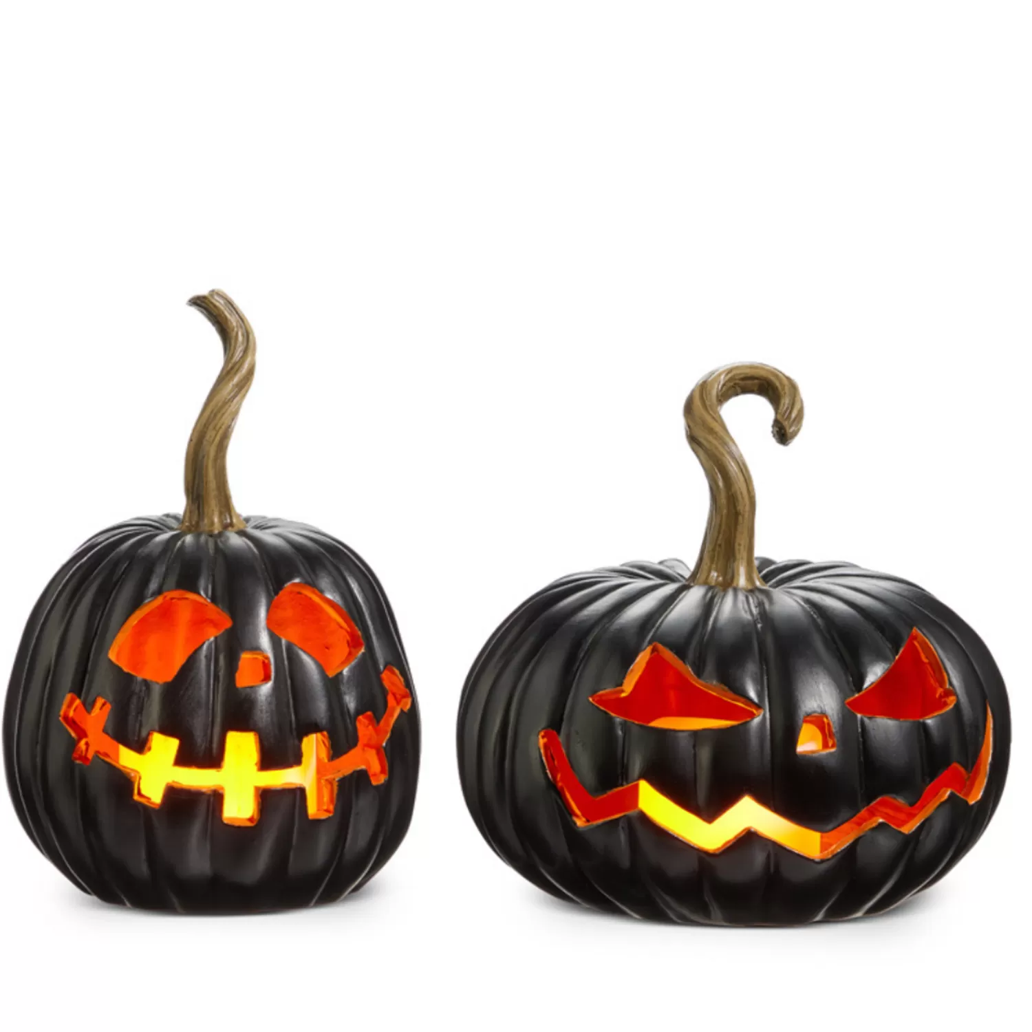 The Jolly Christmas Shop Halloween Indoor Decorations | Raz 8" Lighted Black Jack O Lantern Pumpkin Halloween Decoration