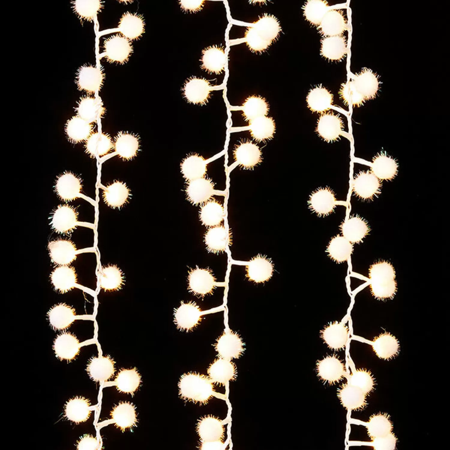 The Jolly Christmas Shop Dashing Through The Snow | Snowflake Soiree | Raz 8' White Snowball LED Snake Light Christmas Lights L4037022