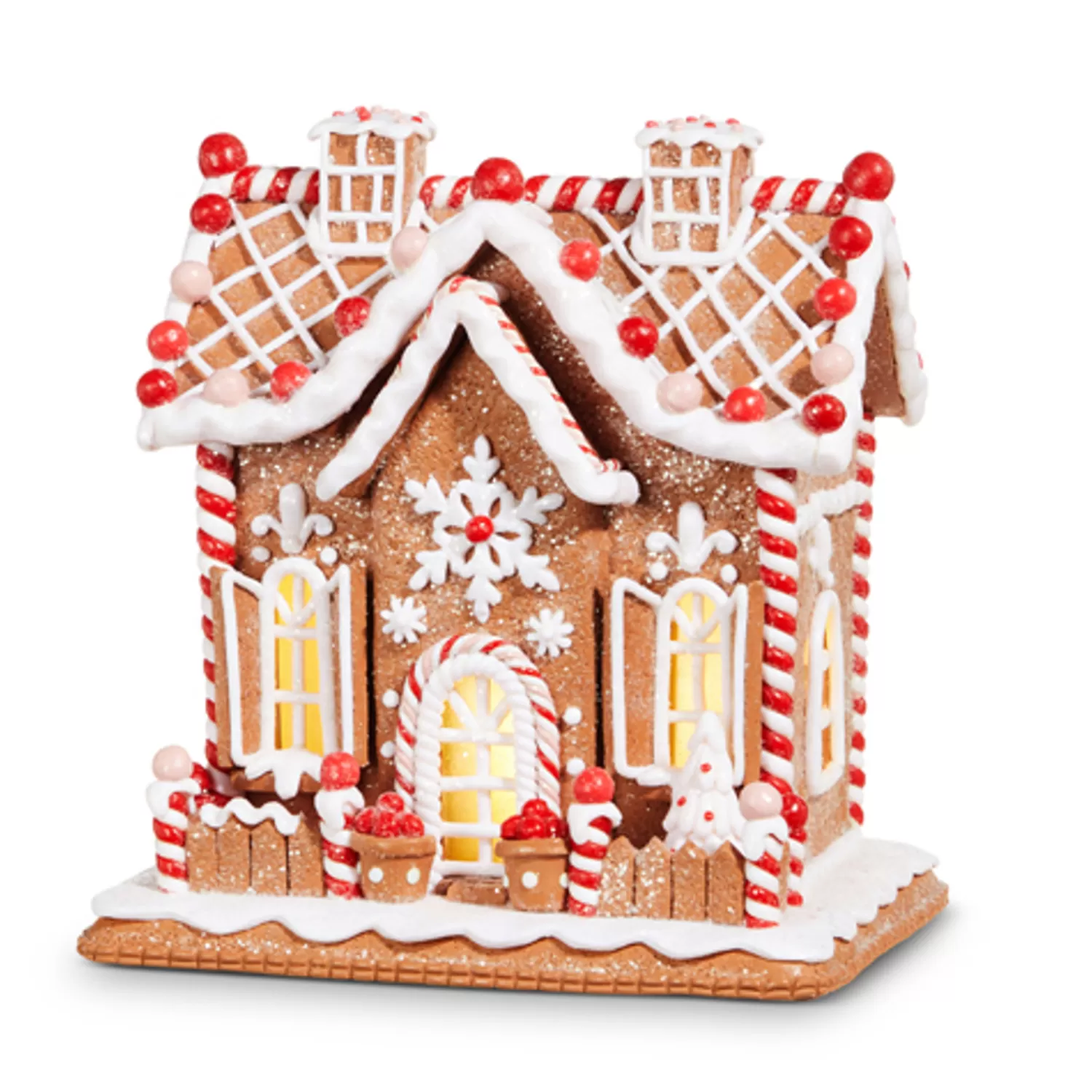 The Jolly Christmas Shop Jingle And Cocoa | Gingerbread | Raz 9" Battery Operated Lighted Gingerbread House Christmas Decoration 4316087