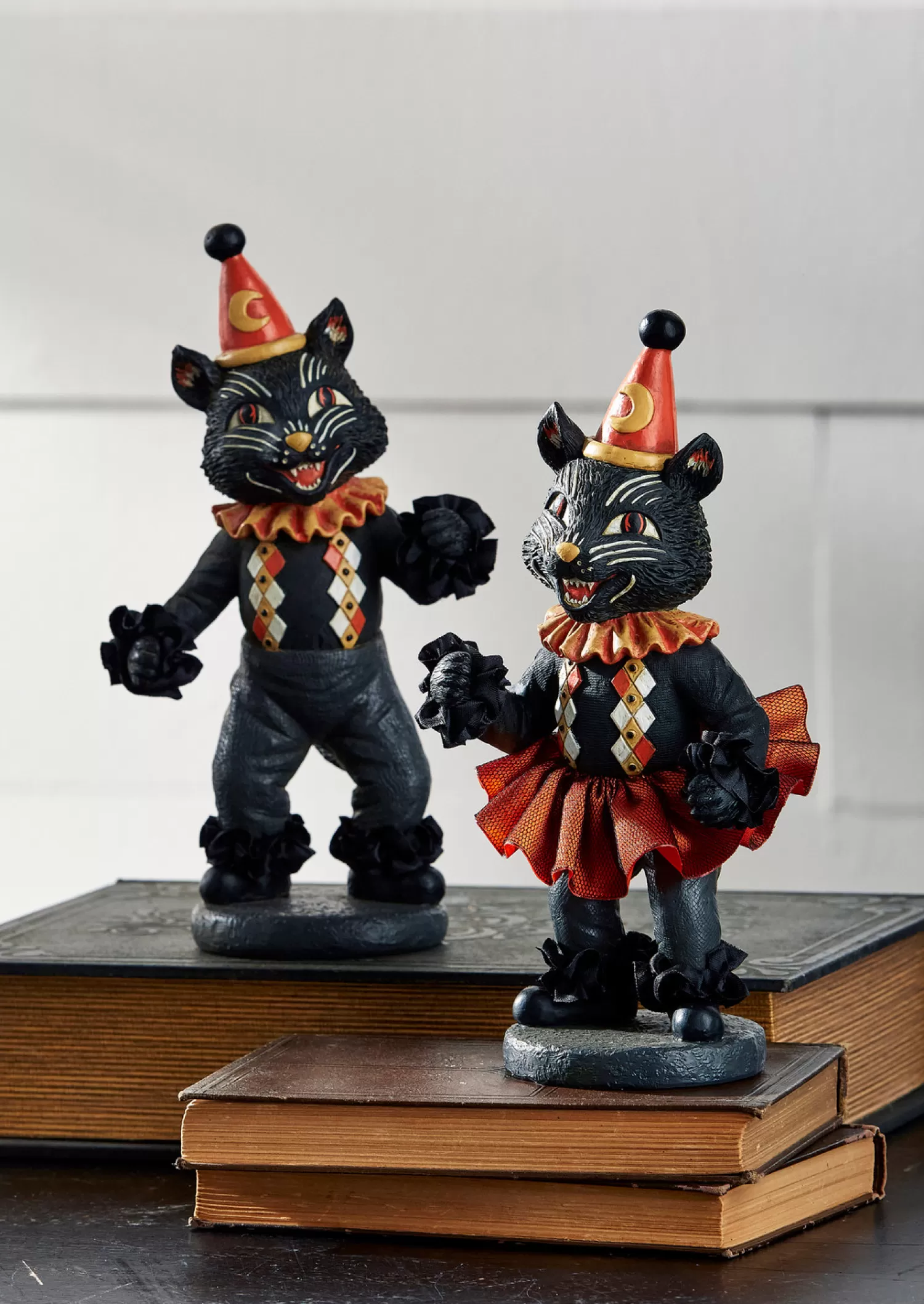 The Jolly Christmas Shop Halloween Indoor Decorations | Raz 9" Party Scaredy Black Cat Halloween Figures Set Of 2 4407013