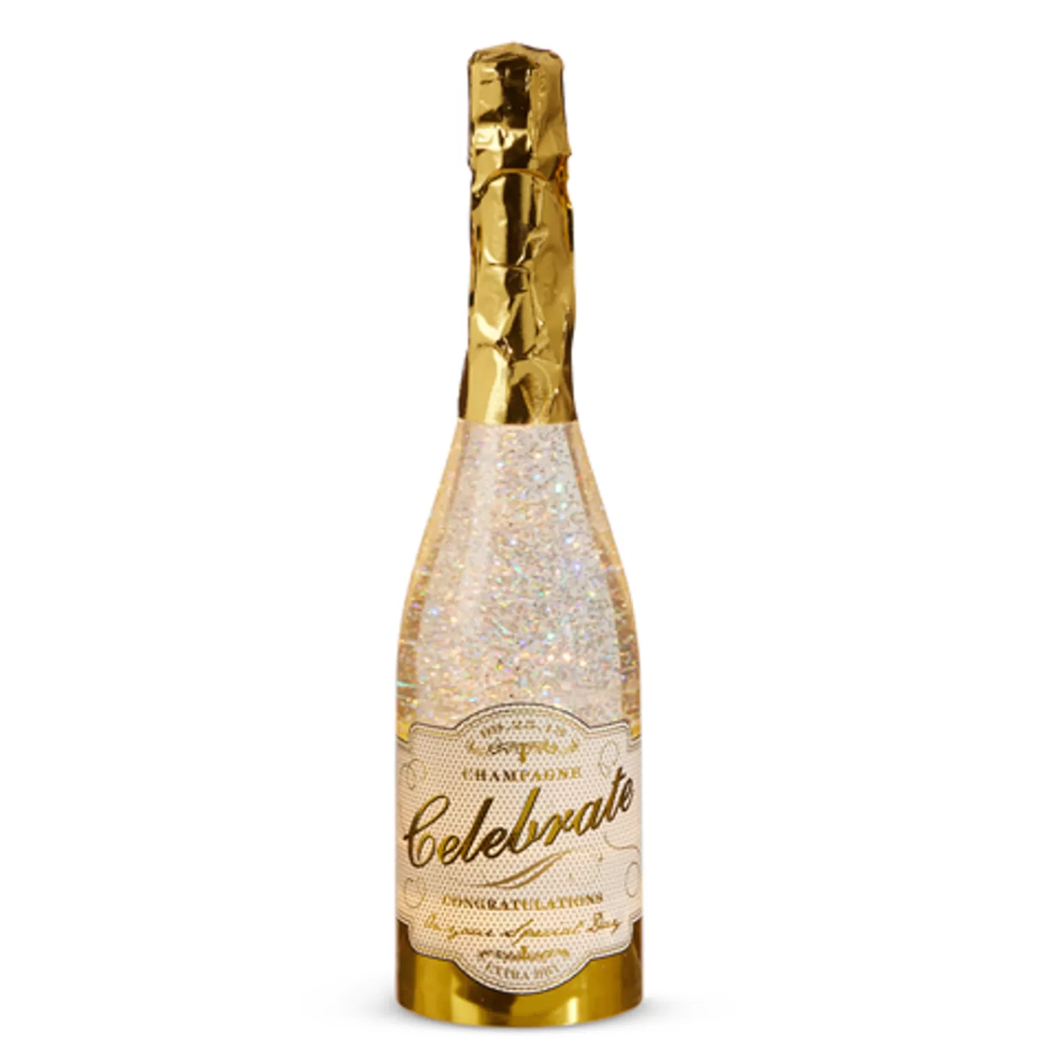 The Jolly Christmas Shop Champagne Wishes | A Blushing Holiday | Raz Eric Cortina 12.5" Lighted Christmas Champagne Bottle Water Globe With Swirling Glitter 4419269
