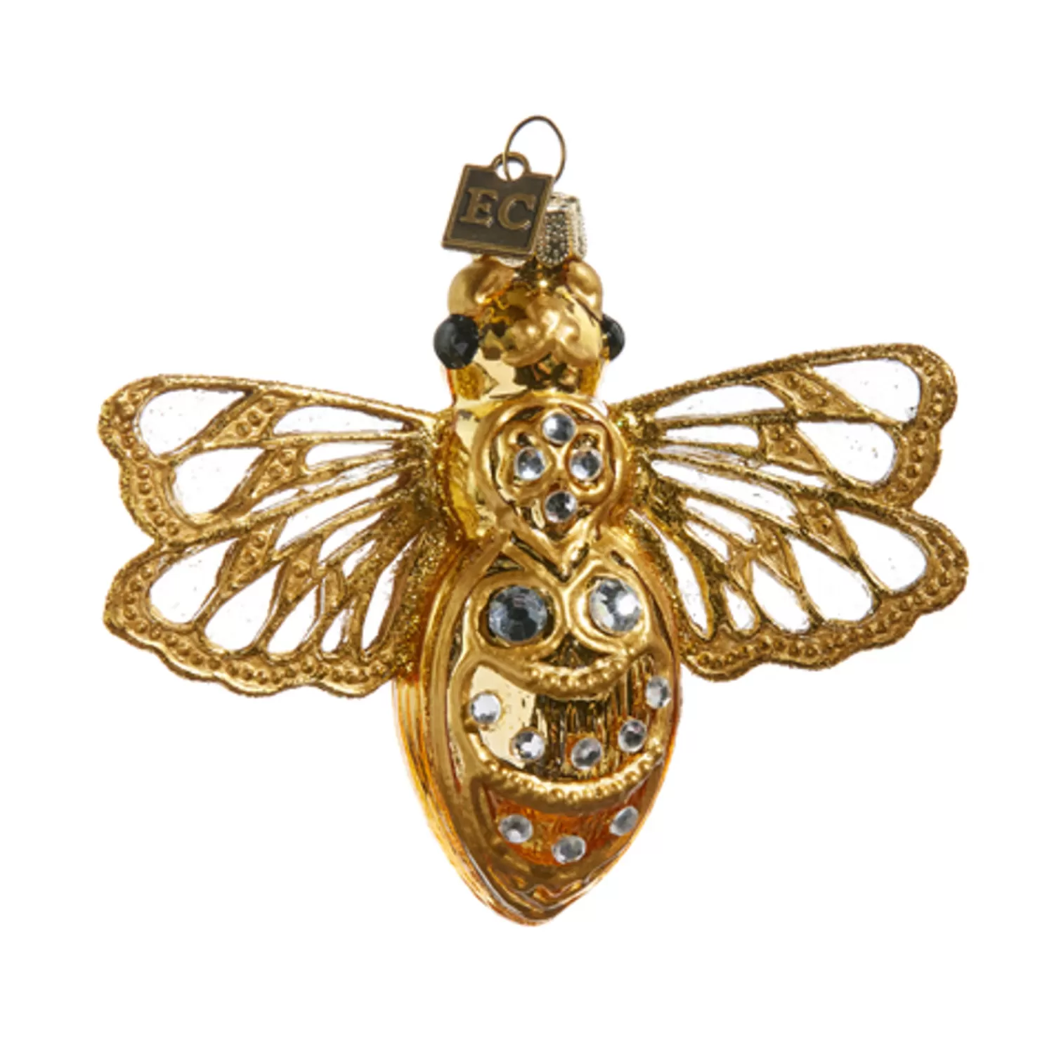 The Jolly Christmas Shop A Blushing Holiday | Animals·Wildlife | Raz Eric Cortina 4.25" Jeweled Queen Bee Glass Christmas Ornament 4453148