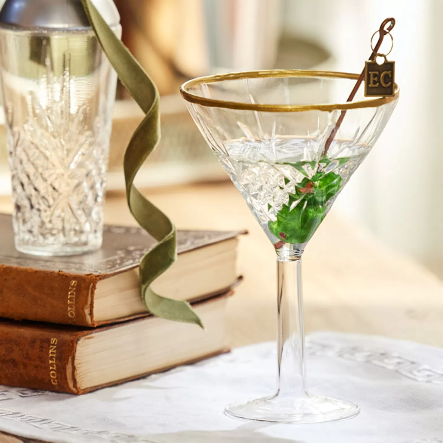 The Jolly Christmas Shop Sleigh Bells | Bells | Raz Eric Cortina 4.75" Elegant Martini Glass Christmas Ornament 4353120