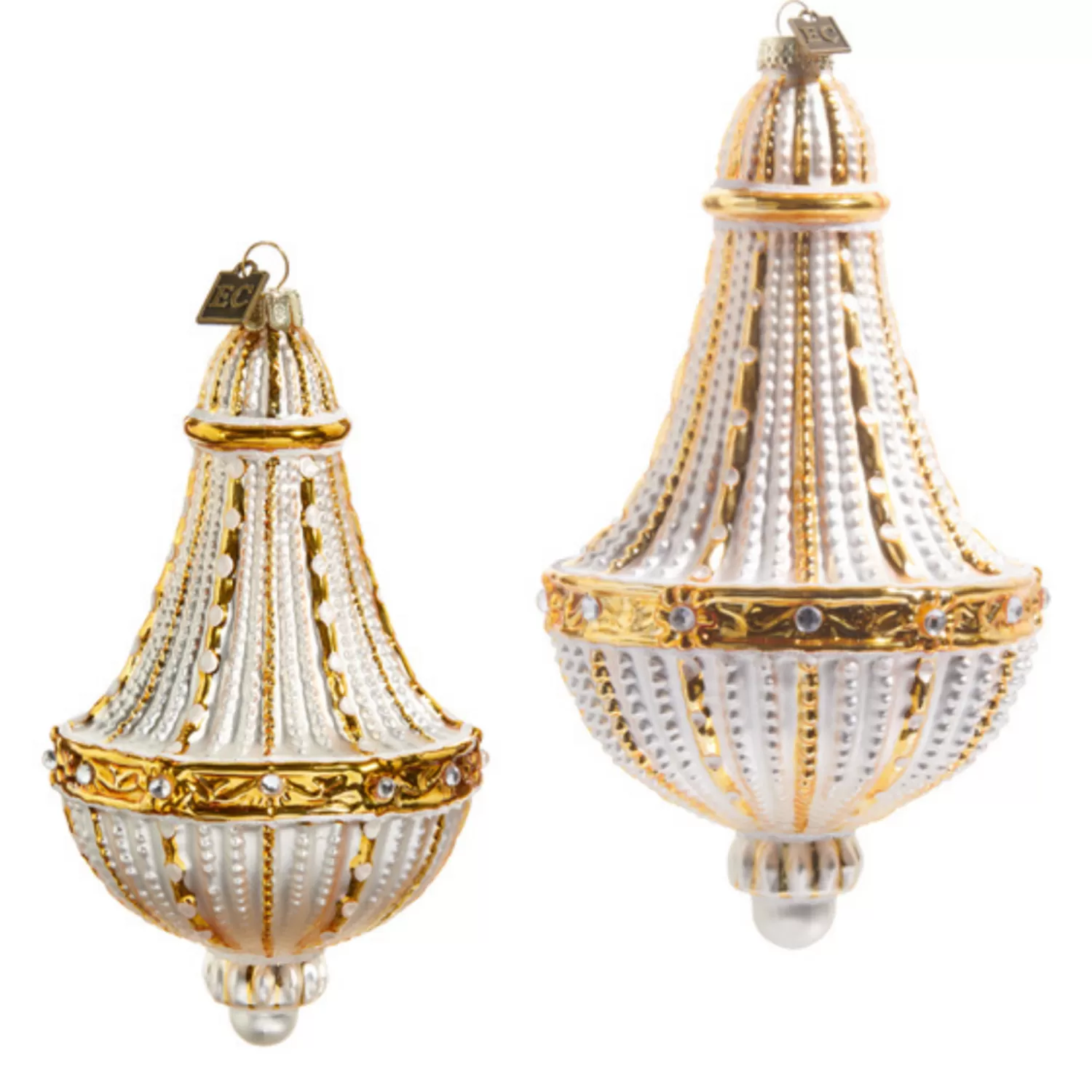 The Jolly Christmas Shop Champagne Wishes | A Blushing Holiday | Raz Eric Cortina 5.75" Or 8" Estate Chandelier Glass Christmas Ornament