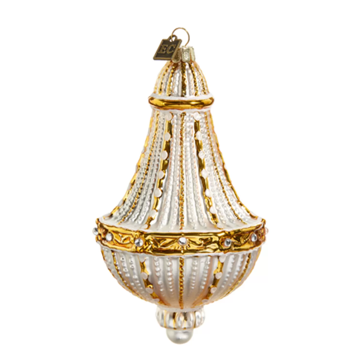 The Jolly Christmas Shop Champagne Wishes | A Blushing Holiday | Raz Eric Cortina 5.75" Or 8" Estate Chandelier Glass Christmas Ornament
