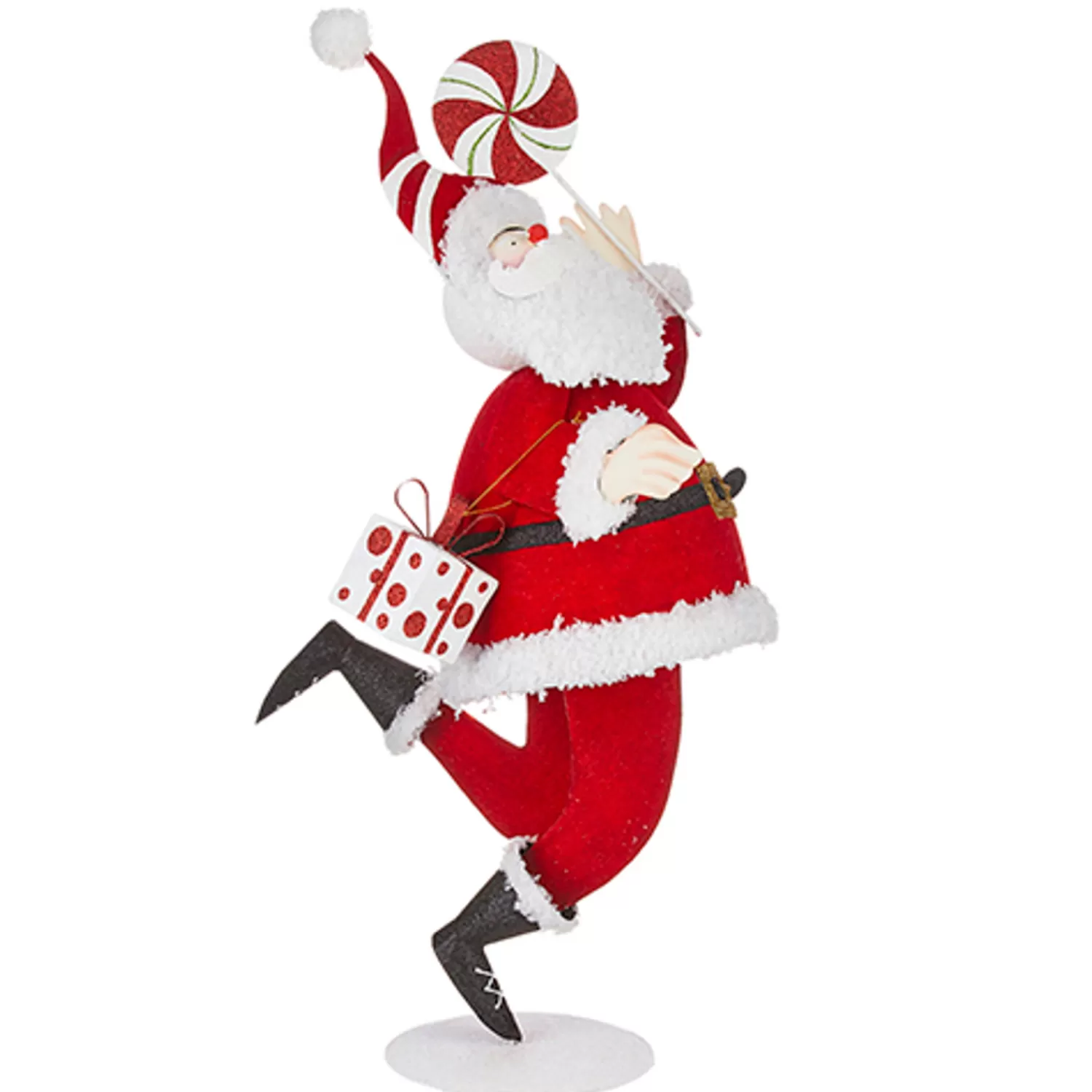 The Jolly Christmas Shop Jingle And Cocoa | The Candy Shop | Raz Metal Candy Cane Santa Christmas Figure Decoration