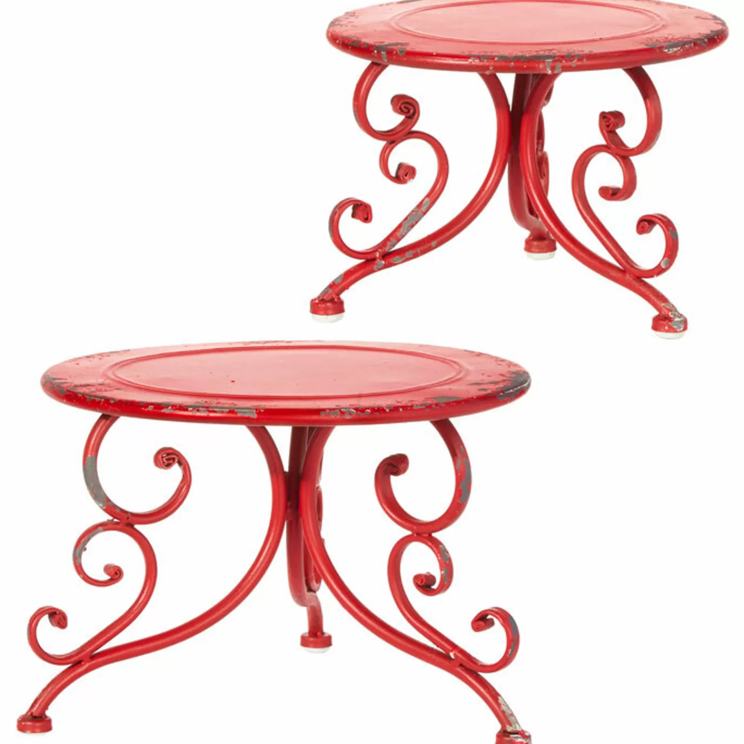 The Jolly Christmas Shop Jingle And Cocoa | Heartfelt Holiday | Raz Red Iron Riser Christmas Home Decoration Set Of 2 3928899