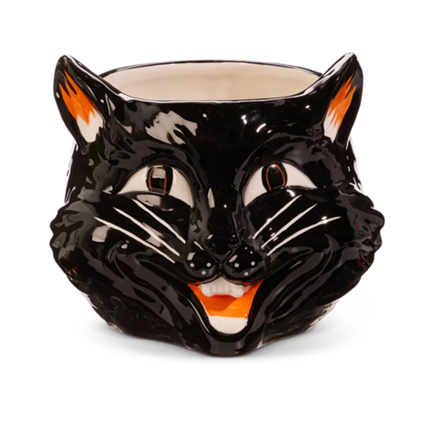 The Jolly Christmas Shop Halloween Indoor Decorations | Halloween Candy Bowls | Raz Scaredy Cat Or Jack O Lantern Container Halloween Decoration