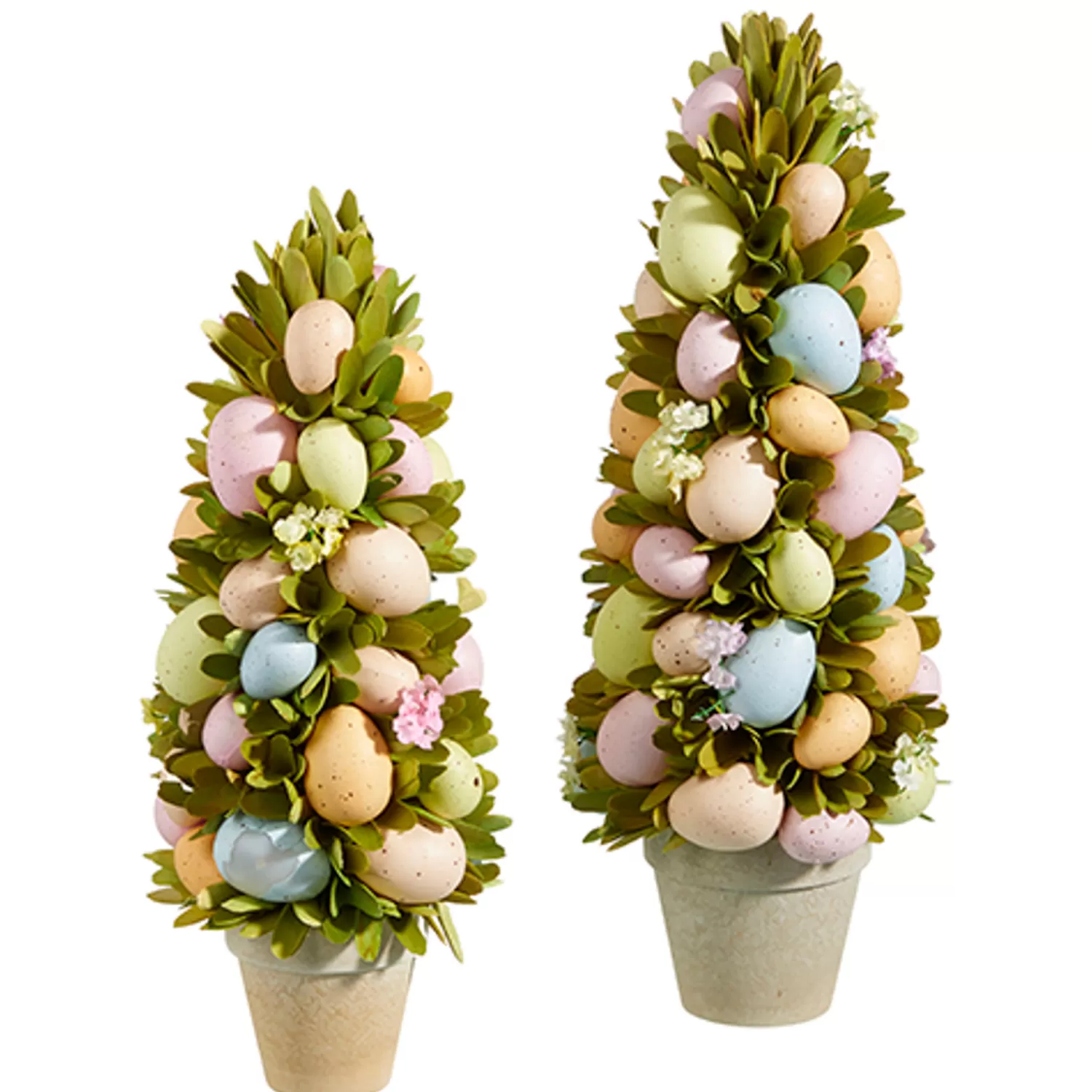 The Jolly Christmas Shop Trees, Wreaths & Garlands | Figurines | Raz Set Of 2 Easter Egg Topiary Trees 4353304