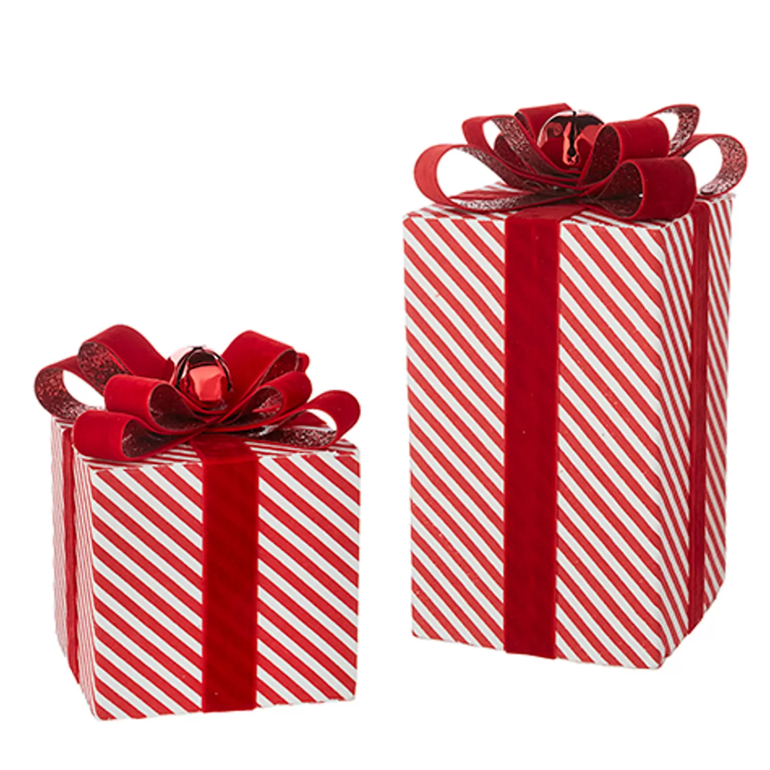 The Jolly Christmas Shop Jingle And Cocoa | Classic Carols | Raz Set Of 2 Striped Package Christmas Ornament Or Decoration 4202415