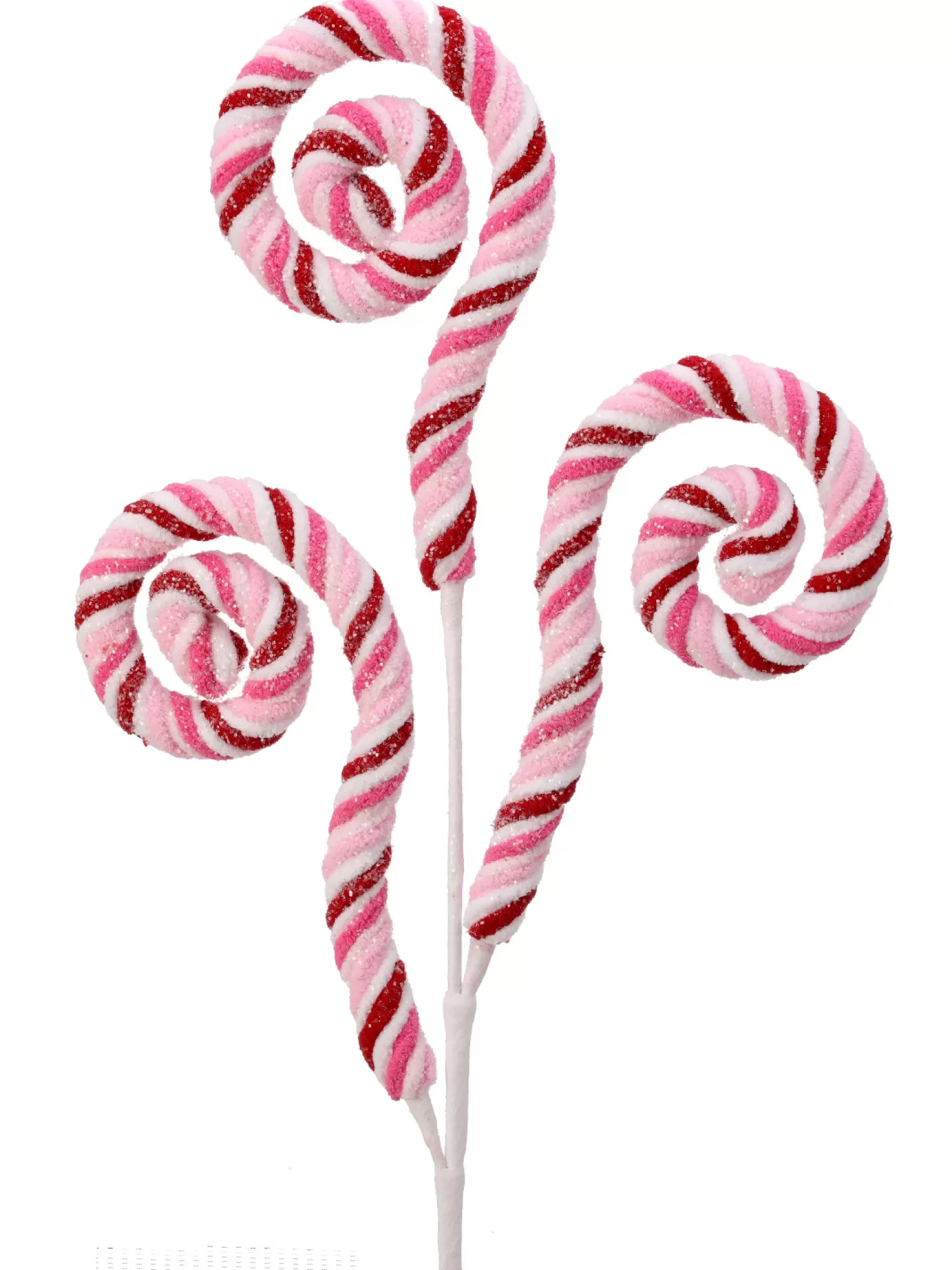 The Jolly Christmas Shop Jingle And Cocoa | The Candy Shop | Regency 28" Chenille Glitter Curly Q Christmas Tree Spray MTX73448