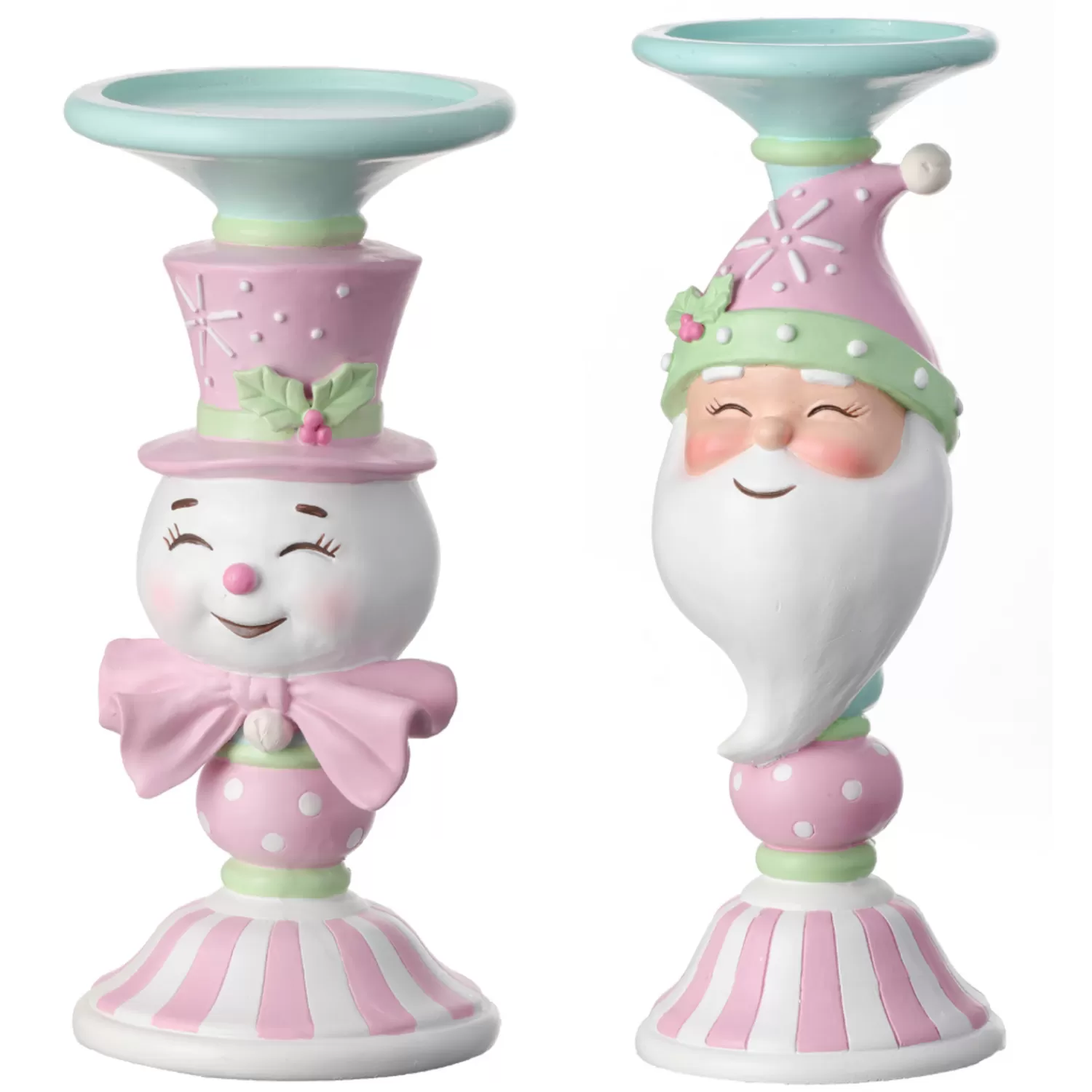 The Jolly Christmas Shop Jingle And Cocoa | The Candy Shop | Regency Candy Snowman Or Santa Candle Stand Christmas Candle Holder