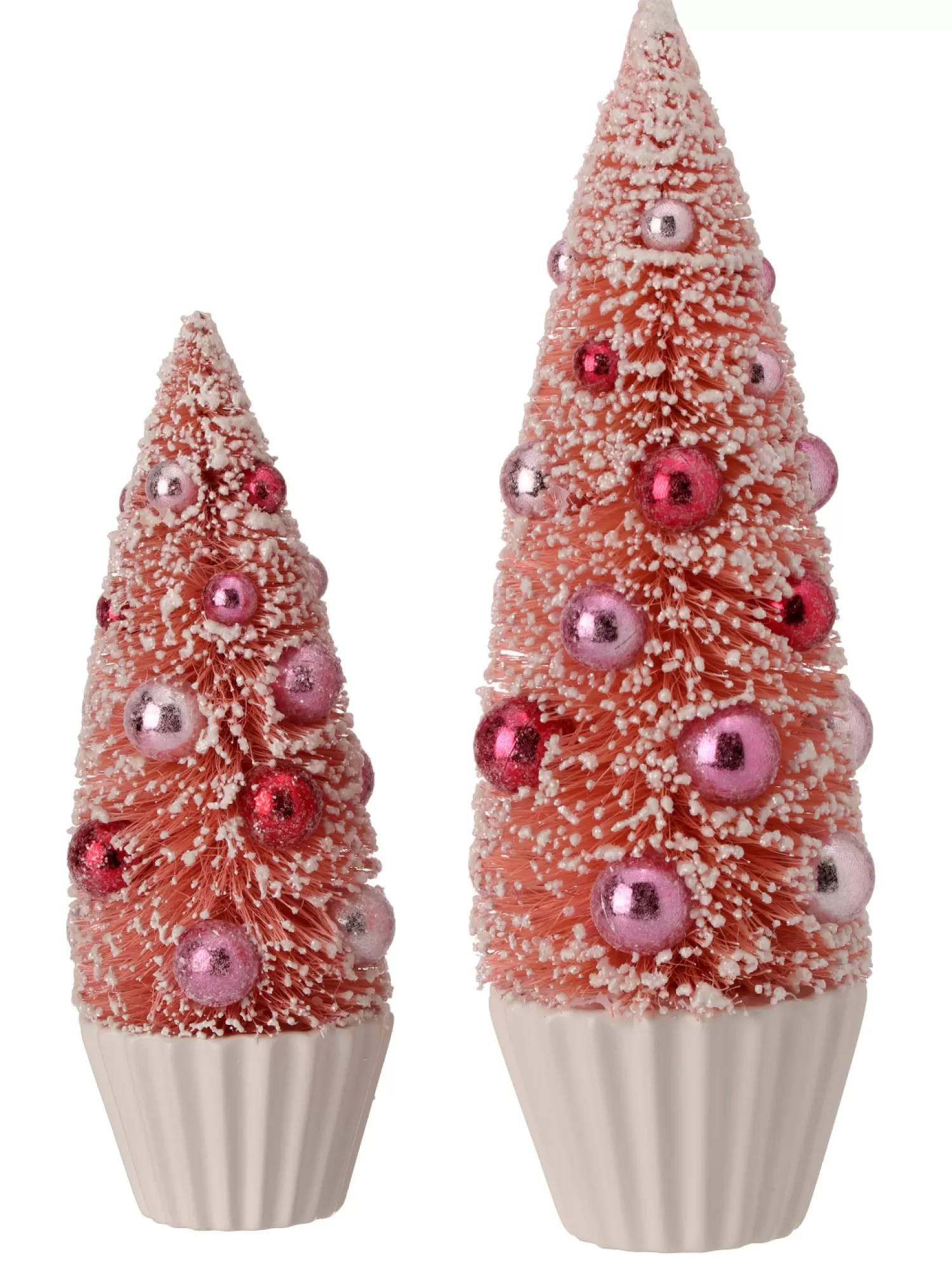 The Jolly Christmas Shop A Blushing Holiday | Pink Christmas Decorations | Regency Set Of 2 So Sweet Pink Bottle Brush Christmas Trees MTX74705