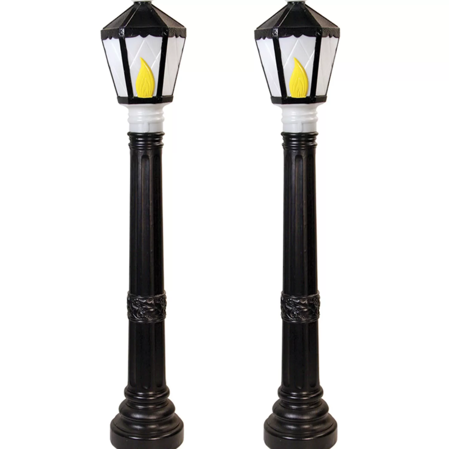The Jolly Christmas Shop Christmas Blow Molds | Set Of 2 Black Lamp Post Lighted Christmas Blow Molds C5051