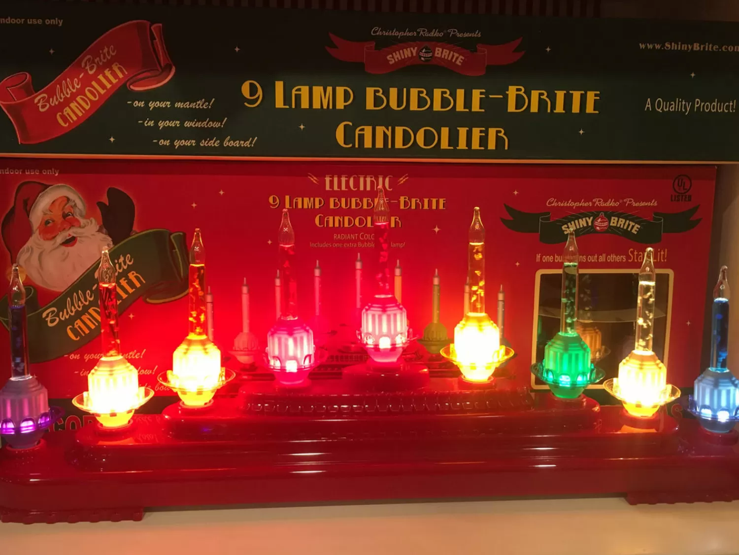 The Jolly Christmas Shop Vintage Reincarnated | Vintage Decorations | Shiny Brite Holiday Splendor Bubble Bright Light Candolier 4027850