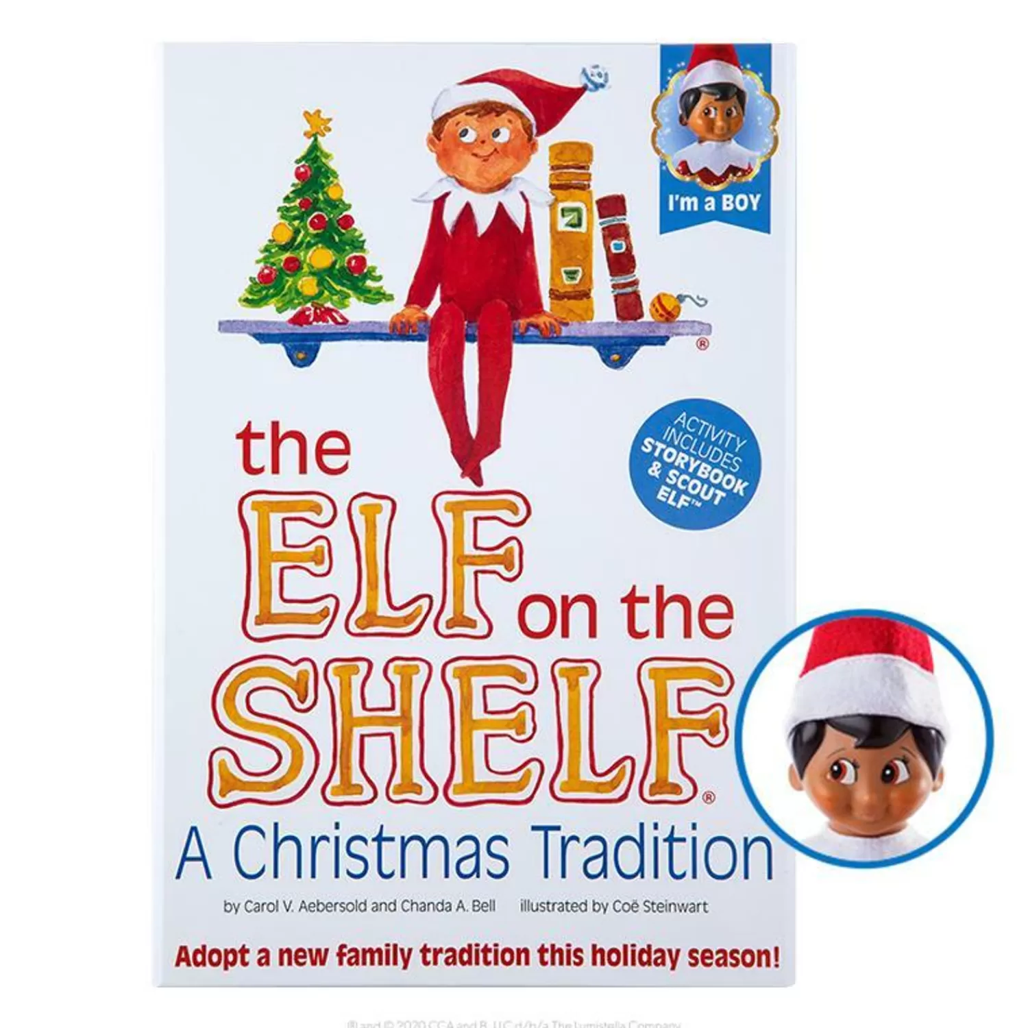 The Jolly Christmas Shop Elf On The Shelf Tree | African American Christmas Decorations | The Elf On The Shelf : A Christmas Tradition Box Set Includes African American Boy Scout Elf